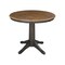 International Concepts 36 in. Round Extension Dining Table with Leaf and 2 Madrid LadderBack Chairs - 3 Piece Dining Set K45-36RXT-27B-C2-2 - alternate 2